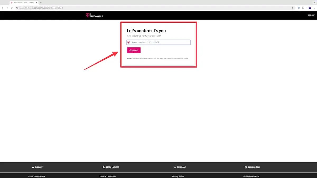 T-Mobile account authentication